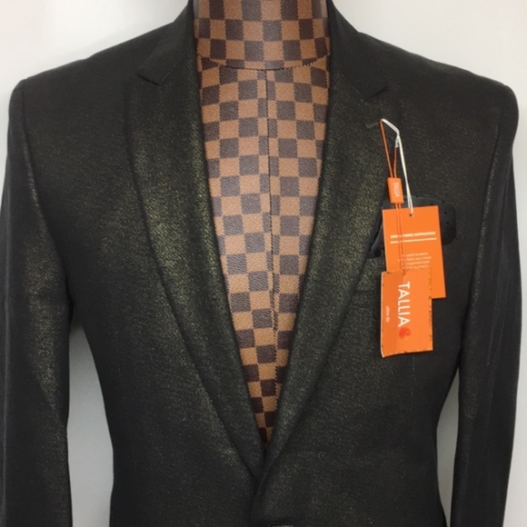 🔥💛⭐️🔥Tallia-Black & Gold 38S Slimfit Blazer - Picture 6 of 9